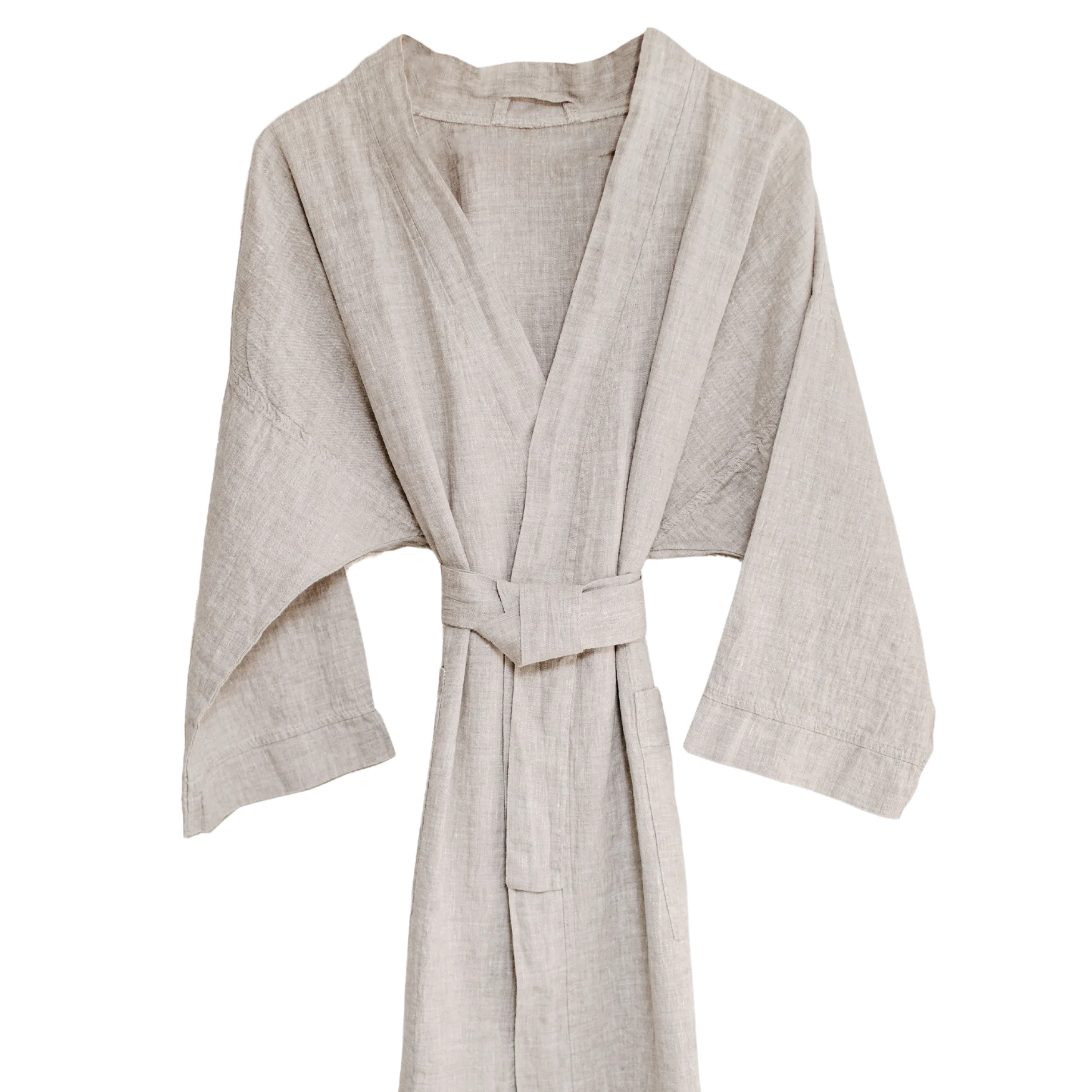 Melange Linen Bathrobe by Beflax Linen