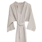 Melange Linen Bathrobe by Beflax Linen