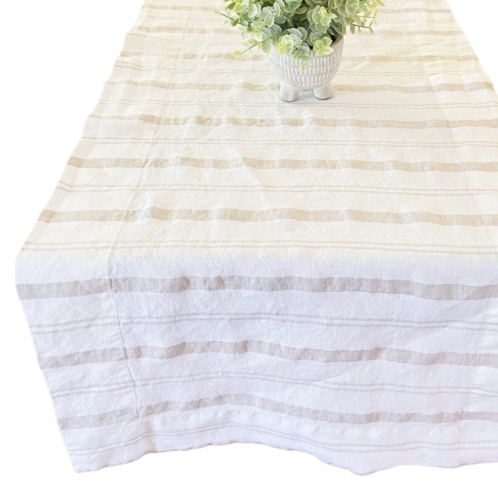 Striped Table Runner by Beflax Linen