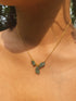 Three-Pronged Raw Apatite Gold Necklace