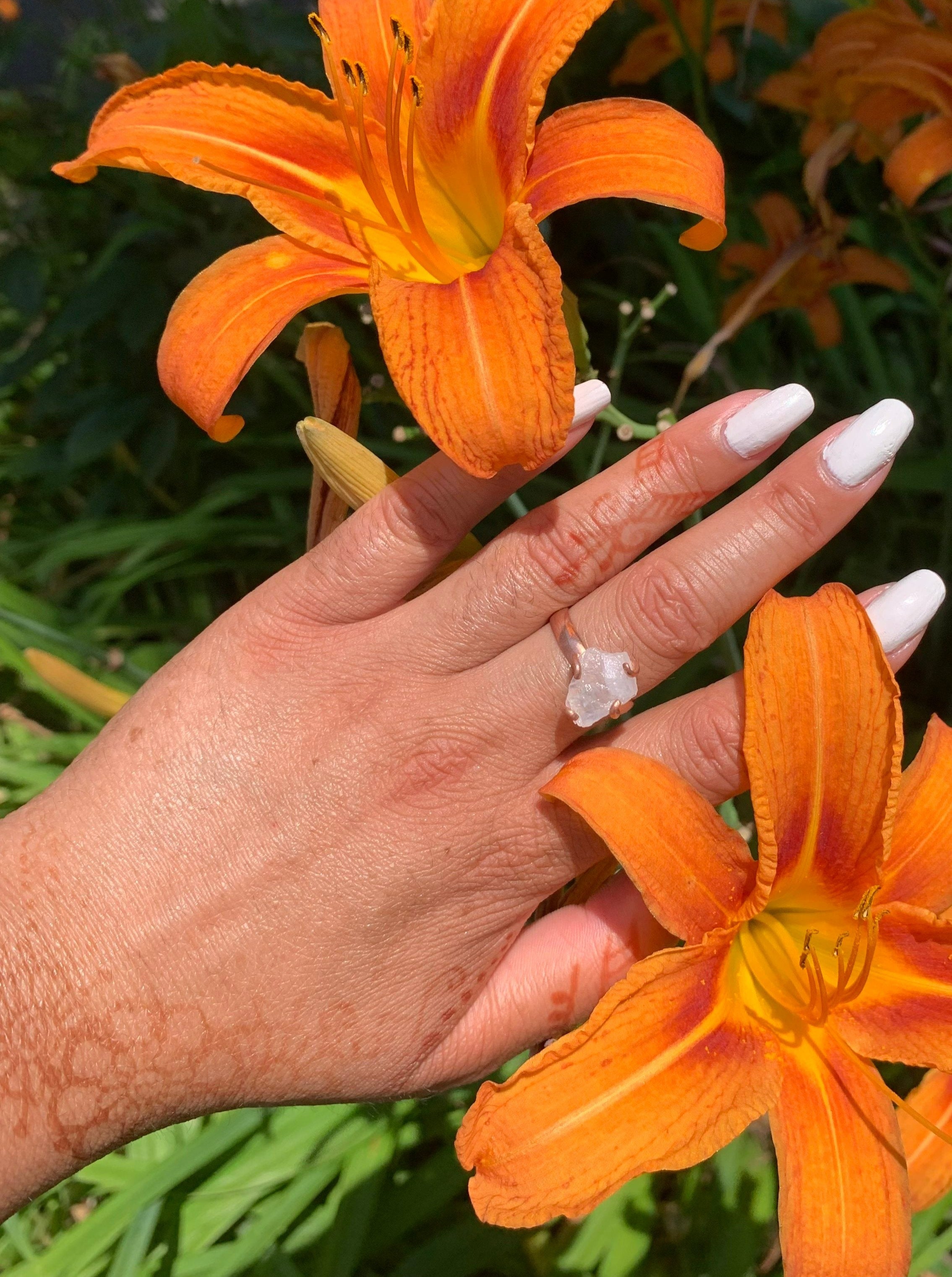 Raw Moonstone Prong Ring - FINAL SALE