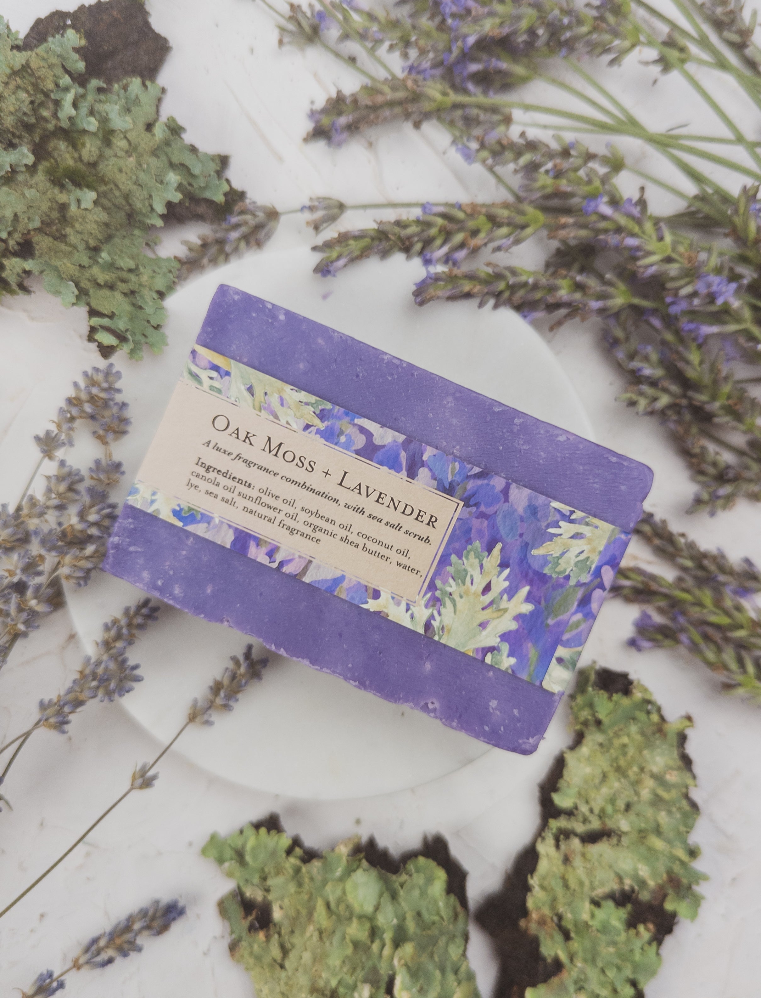 Lavender Oak Moss Soap Scrub Bar