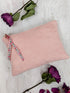 Pink Fleur Vegan Suede Purse