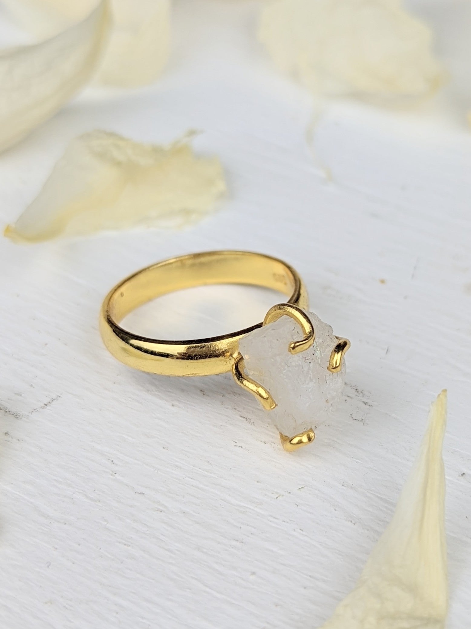 Raw Moonstone Prong Ring - FINAL SALE