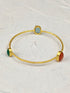 Three Gems Gold Bangle