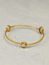 Three Gems Gold Bangle